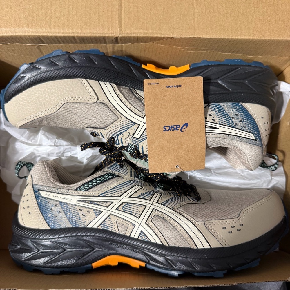 NWT/ASICS Men’s Gel-Venture 9/Extra Wide/Feather Grey/Birch/Size: 8 1/2 - Picture 2 of 13